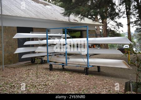 Caxias do Sul, Brésil. 24 septembre 2024. Images des élèves du programme Caxias Navegar, qui offre des cours dans les sports nautiques de canoë, aviron et voile depuis 2001, pour les élèves de tous les systèmes scolaires de la ville âgés de huit à 17 ans. Caxias do Sul, RS, mardi (24). Crédit : Antônio Machado/FotoArena/Alamy Live News Banque D'Images