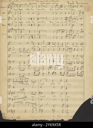 Musique 1800-1900, manuscrits de musique, Ambrose, Paul. La mer a ses perles, Ambrose, Paul., 1800 - 1900, Schmidt, Arthur Paul, édition musicale, musique populaire, écriture et édition, partitions, musique, États-Unis, 19e siècle, musique, États-Unis, manuscrits, États-Unis, manuscrits Banque D'Images