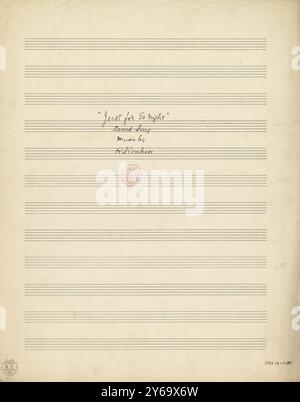 Musique 1800-1900, manuscrits de musique, Ambrose, R. S. Just for Tonight, Ambrose, R. S., 1800 - 1900, Schmidt, Arthur Paul, édition musicale, musique populaire, écriture et édition, partitions, musique, États-Unis, 19e siècle, musique, États-Unis, manuscrits, États-Unis, manuscrits Banque D'Images