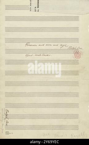 Musique 1800-1900, manuscrits de musique, Cox, Ralph. Forever and Ever and aye, Cox, Ralph., 1800 - 1900, Schmidt, Arthur Paul, édition musicale, musique populaire, écriture et édition, partitions, musique, États-Unis, 19e siècle, musique, États-Unis, manuscrits, États-Unis, manuscrits Banque D'Images