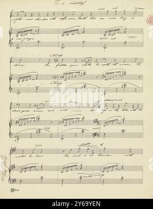 Musique 1800-1900, manuscrits de musique, Cox, Ralph. Au sommet d'une colline, Cox, Ralph., 1800 - 1900, Schmidt, Arthur Paul, édition musicale, musique populaire, écriture et édition, partitions, musique, États-Unis, 19e siècle, musique, États-Unis, manuscrits, États-Unis, manuscrits Banque D'Images