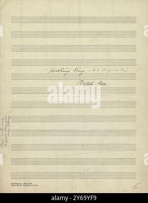 Musique 1800-1900, manuscrits de musique, Cox, Ralph. Brown Birdeen, Cox, Ralph., 1800 - 1900, Schmidt, Arthur Paul, édition musicale, musique populaire, écriture et édition, partitions, musique, États-Unis, 19e siècle, musique, États-Unis, manuscrits, États-Unis, manuscrits Banque D'Images