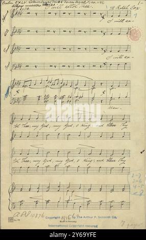 Musique 1800-1900, manuscrits de musique, Cox, Ralph. Je vais te vanter, Cox, Ralph., 1800 - 1900, Schmidt, Arthur Paul, édition musicale, musique populaire, écriture et édition, partitions, musique, États-Unis, 19e siècle, musique, États-Unis, manuscrits, États-Unis, manuscrits Banque D'Images