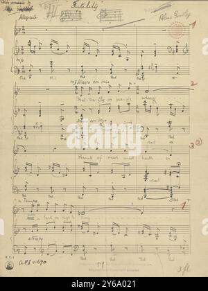 Musique 1800-1900, manuscrits de musique, Goatley, Alma. FUtility, Goatley, Alma., 1800 - 1900, Schmidt, Arthur Paul, édition musicale, musique populaire, écriture et édition, partitions, musique, États-Unis, 19e siècle, musique, États-Unis, manuscrits, États-Unis, manuscrits Banque D'Images