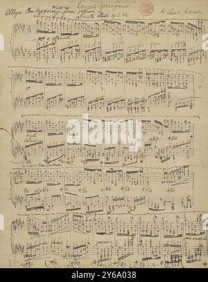 Musique 1800-1900, manuscrits musicaux, Godowsky, Leopold, arrangeur. Arrangement de concert de l'étude d'Adolf von Henselt, op. 2, no. 6, Godowsky, Leopold (arrangeur), 1800 - 1900, Schmidt, Arthur Paul, édition musicale, musique populaire, écriture et édition, partitions, musique, États-Unis, 19e siècle, musique, États-Unis, manuscrits, États-Unis, manuscrits Banque D'Images