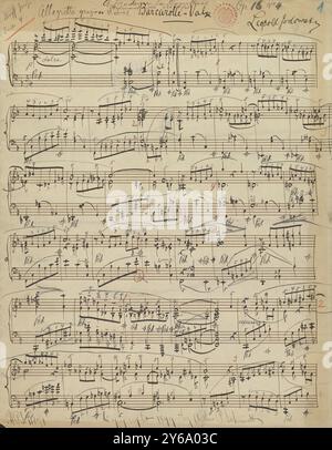 Musique 1800-1900, manuscrits de musique, Godowsky, Léopold. Barcarolle-valse, op. 16, non. 4, Godowsky, Leopold., 1800 - 1900, Schmidt, Arthur Paul, édition musicale, musique populaire, écriture et édition, partitions, musique, États-Unis, 19e siècle, musique, États-Unis, manuscrits, États-Unis, manuscrits Banque D'Images