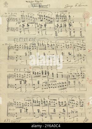 Musique 1800-1900, manuscrits de musique ; Hamer, George F. sprites d'eau, Hamer, George F., 1800 - 1900, Schmidt, Arthur Paul, édition musicale, musique populaire, écriture et édition, partitions, musique, États-Unis, 19e siècle, musique, États-Unis, manuscrits, États-Unis, manuscrits Banque D'Images