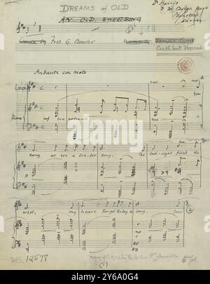 Musique 1800-1900, manuscrits de musique, Harris, Cuthbert. Rêves de vieux, Harris, Cuthbert., 1800 - 1900, Schmidt, Arthur Paul, édition musicale, musique populaire, écriture et édition, partitions, musique, États-Unis, 19e siècle, musique, États-Unis, manuscrits, États-Unis, manuscrits Banque D'Images