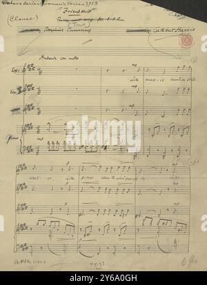 Musique 1800-1900, manuscrits de musique, Harris, Cuthbert. Amitié, Harris, Cuthbert., 1800 - 1900, Schmidt, Arthur Paul, édition musicale, musique populaire, écriture et édition, partitions, musique, États-Unis, 19e siècle, musique, États-Unis, manuscrits, États-Unis, manuscrits Banque D'Images