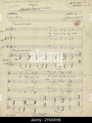 Musique 1800-1900, manuscrits de musique, Harris, Cuthbert. Midi, Harris, Cuthbert., 1800 - 1900, Schmidt, Arthur Paul, édition musicale, musique populaire, écriture et édition, partitions, musique, États-Unis, 19e siècle, musique, États-Unis, manuscrits, États-Unis, manuscrits Banque D'Images