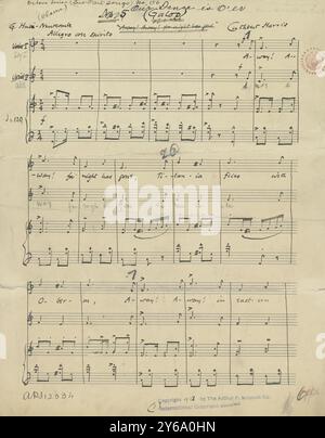 Musique 1800-1900, manuscrits de musique, Harris, Cuthbert. Notre danse est o'er, Harris, Cuthbert., 1800 - 1900, Schmidt, Arthur Paul, édition musicale, musique populaire, écriture et édition, partitions, musique, États-Unis, 19e siècle, musique, États-Unis, manuscrits, États-Unis, manuscrits Banque D'Images