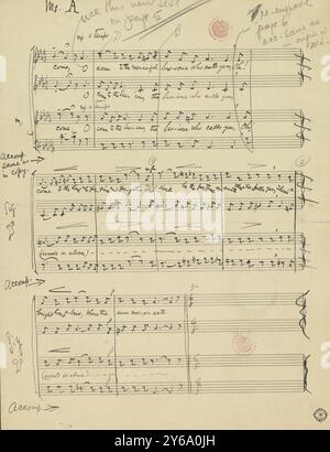 Musique 1800-1900, manuscrits de musique, Harris, Cuthbert. Fragment, Harris, Cuthbert., 1800 - 1900, Schmidt, Arthur Paul, édition musicale, musique populaire, écriture et édition, partitions, musique, États-Unis, 19e siècle, musique, États-Unis, manuscrits, États-Unis, manuscrits Banque D'Images