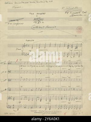 Musique 1800-1900, manuscrits de musique, Harris, Cuthbert. Les chanteurs, Harris, Cuthbert., 1800 - 1900, Schmidt, Arthur Paul, édition musicale, musique populaire, écriture et édition, partitions, musique, États-Unis, 19e siècle, musique, États-Unis, manuscrits, États-Unis, manuscrits Banque D'Images