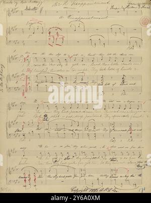 Musique 1800-1900, manuscrits de musique, Hood, Helen. Déception, Hood, Helen., 1800 - 1900, Schmidt, Arthur Paul, édition musicale, musique populaire, écriture et édition, partitions, musique, États-Unis, 19e siècle, musique, États-Unis, manuscrits, États-Unis, manuscrits Banque D'Images