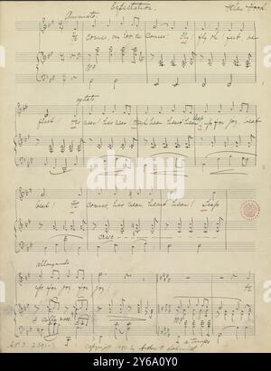 Musique 1800-1900, manuscrits de musique, Hood, Helen. Expection, Hood, Helen., 1800 - 1900, Schmidt, Arthur Paul, édition musicale, musique populaire, écriture et édition, partitions, musique, États-Unis, 19e siècle, musique, États-Unis, manuscrits, États-Unis, manuscrits Banque D'Images