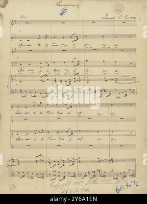 Musique 1800-1900, manuscrits de musique, Knox, James C. Benedictus, Knox, James C., 1800 - 1900, Schmidt, Arthur Paul, édition musicale, musique populaire, écriture et édition, partitions, musique, États-Unis, XIXe siècle, musique, États-Unis, manuscrits, États-Unis, manuscrits Banque D'Images