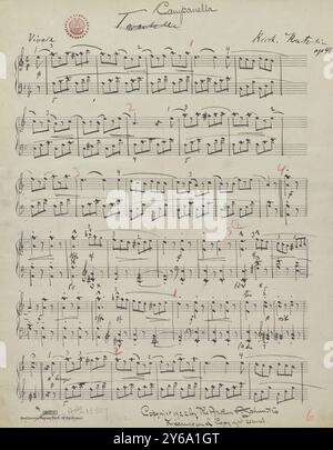 Musique 1800-1900, manuscrits de musique, Krentzlin, Richard. Campanella, op. 46, Krentzlin, Richard., 1800-1900, Schmidt, Arthur Paul, édition musicale, musique populaire, écriture et édition, partition, musique, États-Unis, 19th Century, musique, États-Unis, manuscrits, États-Unis, manuscrits Banque D'Images