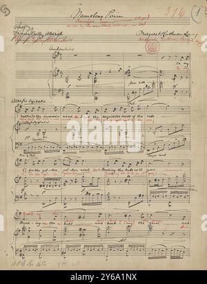 Musique 1800-1900, manuscrits de musique ; Lang, Margaret R. Nameless pain, Lang, Margaret R., 1800 - 1900, Schmidt, Arthur Paul, édition musicale, musique populaire, écriture et édition, partitions, musique, États-Unis, 19e siècle, musique, États-Unis, manuscrits, États-Unis, manuscrits Banque D'Images