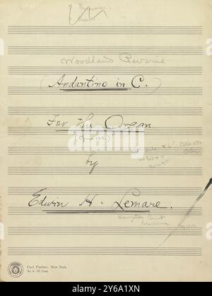 Musique 1800-1900, manuscrits de musique, Lemare, E. Woodland Reverie, op. 135, Lemare, E., 1800 - 1900, Schmidt, Arthur Paul édition musicale, musique populaire, écriture et édition, partitions, musique, États-Unis, 19ème siècle, musique, États-Unis, manuscrits, États-Unis, manuscrits Banque D'Images