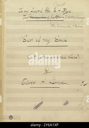 Musique 1800-1900, manuscrits de musique ; Lemare, E. Sun of My Soul, Lemare, E., 1800 - 1900, Schmidt, Arthur Paul, édition musicale, musique populaire, écriture et édition, partitions, musique, États-Unis, 19e siècle, musique, États-Unis, manuscrits, États-Unis, manuscrits Banque D'Images