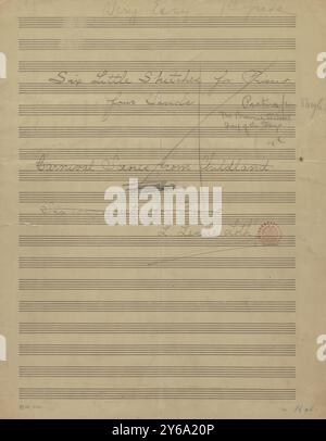 Musique 1800-1900, manuscrits de musique, Loth, L. six petits croquis pour piano, Loth, L., 1800 - 1900, Schmidt, Arthur Paul, édition musicale, musique populaire, écriture et édition, partitions, musique, États-Unis, 19e siècle, musique, États-Unis, manuscrits, États-Unis, manuscrits Banque D'Images