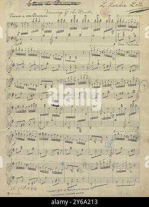 Musique 1800-1900, manuscrits de musique, Loth, L. message of the Winds, Loth, L., 1800 - 1900, Schmidt, Arthur Paul, édition musicale, musique populaire, écriture et édition, partitions, musique, États-Unis, 19e siècle, musique, États-Unis, manuscrits, États-Unis, manuscrits Banque D'Images