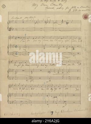 Musique 1800-1900, manuscrits de musique ; Marston, G. W. My Own Country, Marston, G. W., 1800 - 1900, Schmidt, Arthur Paul, édition musicale, musique populaire, écriture et édition, partitions, musique, États-Unis, 19e siècle, musique, États-Unis, manuscrits, États-Unis, manuscrits Banque D'Images