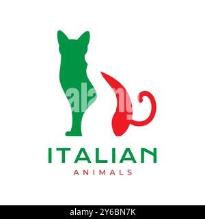 animaux de compagnie italiens mascotte ethnique modern minimal logo icône illustration vectorielle Illustration de Vecteur