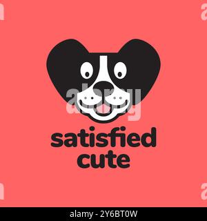 chiot chien animaux pedigree cute smile heureux mascotte dessin animé logo coloré illustration vectorielle Illustration de Vecteur