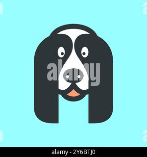 Cavalier King Charles Spaniel chiens animaux de compagnie mignonne mascotte dessin animé coloré Happy Smile logo illustration vectorielle Illustration de Vecteur