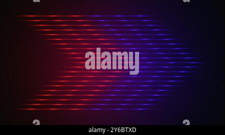 Flèches abstraites modernes se déplaçant à grande vitesse. Mouvement technologique. Mouvement dynamique coloré. Lignes abstraites de néon rouge et bleu disposées en zigzag pour Illustration de Vecteur