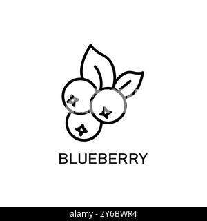 Icône Blueberry Vector Outline isolé sur fond blanc Illustration de Vecteur