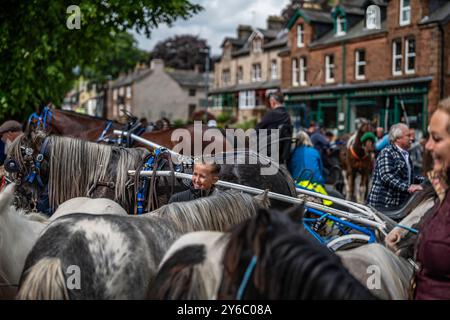 Appleby-in-Westmorland, Cumbria, Angleterre, Royaume-Uni. 6 juin 2024. 10 000 voyageurs, roms et Tziganes, descendent sur la petite ville d'Appleby dans l'Eden v Banque D'Images