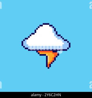 Design d'actifs de jeu Pixel art Thundercloud Illustration de Vecteur