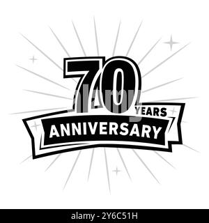 logo de célébration d'anniversaire de 70 ans. 70e modèle de conception. Vecteur et illustration. Illustration de Vecteur