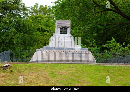 Zillebeke, Belgique - le 7 juillet 2010 : le mémorial des fusils de la Reine Victoria sur la colline 60. Mémorial au bataillon de fusiliers de la Reine Victoria, première Guerre mondiale. Banque D'Images