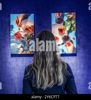 Londres, Royaume-Uni. 25 septembre 2024. (R) Une série de table à manger I, 2024 Une série de table à manger III, 2023 huile sur panneau. Kana Tsumura, une artiste japonaise de 26 ans au talent exceptionnel. Elle est diplômée de la prestigieuse Musashino Art University, spécialisée dans la peinture à l'huile. Tsumura a reçu de nombreux prix, attirant l'attention de nombreux collectionneurs et critiques d'art pour son interprétation unique de la nature morte. DCG London 35 Connaught Street, W2 2AZ, 26 septembre au 17 octobre 24.Paul Quezada-Neiman/Alamy Live News Credit : Paul Quezada-Neiman/Alamy Live News Banque D'Images