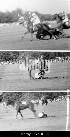 LE PRINCE PHILIP FAIT UNE CHUTE PENDANT LE POLO MATCH ; 3 JUIN 1963 Banque D'Images