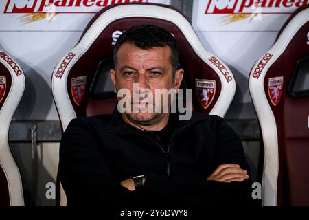 Turin, Italie. 24 septembre 2024. Roberto D'Aversa regarde lors du match de la Coppa Italia entre Torino FC et Empoli FC au stade Olimpico le 24 septembre 2024 à Turin, Italie Football (Cristiano Mazzi/SPP) crédit : SPP Sport Press photo. /Alamy Live News Banque D'Images