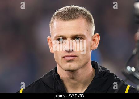 BRUGES, BELGIQUE - 18 SEPTEMBRE : Julian Ryerson du Borussia Dortmund lors du match de la phase MD1 de l'UEFA Champions League 2024/25 entre le Club Brugge KV et le Borussia Dortmund au Jan Breydelstadion le 18 septembre 2024 à Bruges, Belgique. (Photo de Joris Verwijst/BSR Agency) Banque D'Images