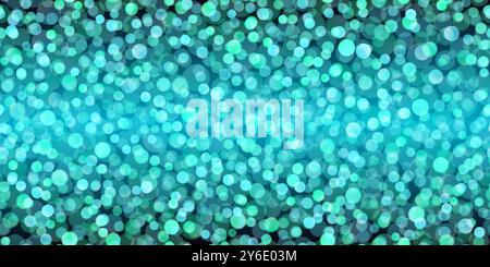 Texture turquoise de cercle bokeh léger sans couture. Bg lumineux avec cercles sarcelle sur fond sombre. Motif festif d'hiver avec effet superposé. Vecteur illust Illustration de Vecteur