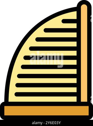 Icône vectorielle colorée simple de l'hôtel le plus luxueux du monde, burj al arab à dubaï Illustration de Vecteur