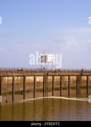 The Pink Hut, Harbour Wall, Cardiff Bay barrage, Cardiff Bay, Cardiff, pays de Galles, Royaume-Uni, GB. Banque D'Images