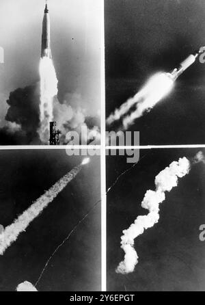 MISSILE ET ROQUETTES GUIDÉS FUSÉE MERCURE ATLAS ; 5 OCTOBRE 1962 Banque D'Images