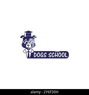 Conception du logo Dogs School Illustration de Vecteur