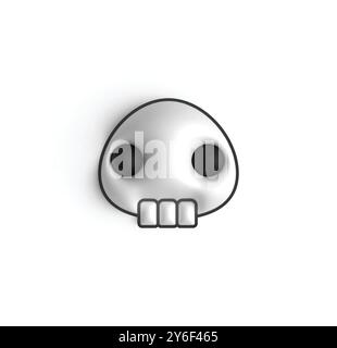 mignon crâne blanc halloween illustration 3d. Illustration de Vecteur