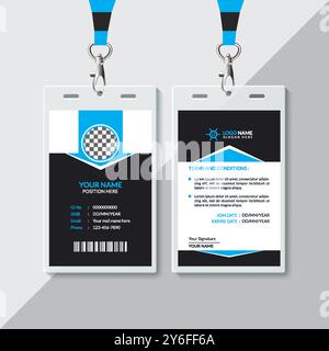 Modèle de conception de carte d'identité Illustration de Vecteur