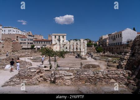 Ruines de l'Agora romaine à Athènes. Grèce. Banque D'Images