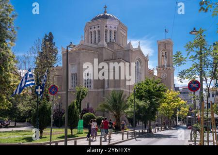 Cathédrale métropolitaine d'Athènes, est l'église de l'archevêque d'Athènes. Grèce. Banque D'Images