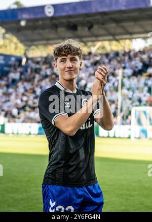Odense, Danemark. 22 septembre 2024. William Martin (23 ans) de l'Odense BK vu avant le match NordicBet Liga entre l'Odense BK et le FC Roskilde au nature Energy Park à Odense. Banque D'Images